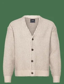 CREAM BIRDSEYE CROPPED VINTAGE CARDIGAN - Koftor