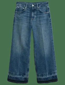 CROPPED FLARE HEM DETAIL JEANS - Utsvängda jeans