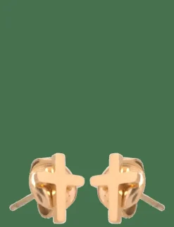 Cross - Earstuds Gold-plated Steel - Örhängen