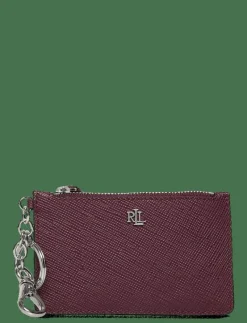 Crosshatch Leather Zip Card Case - Korthållare