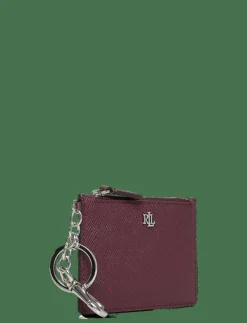 Crosshatch Leather Zip Card Case - Korthållare