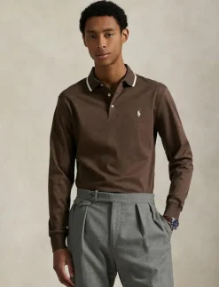 Custom Slim Fit Soft Cotton Polo Shirt - Långärmade pikéer