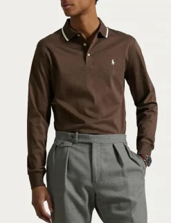 Custom Slim Fit Soft Cotton Polo Shirt - Långärmade pikéer