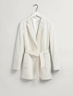 D2. PINSTRIPE BELTED BLAZER - Kavajer med skärp