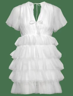 Deep V-neck Tulle Dress - Korta klänningar