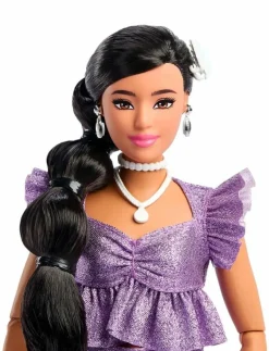 Deluxe Style Fashion Doll #8 in Metallic Purple Top and Sparkly Shorts with Accessories - Dockor
