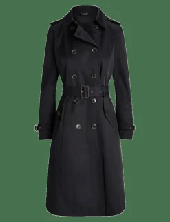 Double-Breasted Belted Trench Coat - Trenchcoats