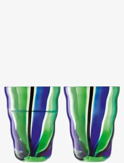 Dricksglas Folk Black/Blue/Green Set 2 LSA - Dricksglas