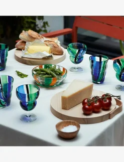 Dricksglas Folk Black/Blue/Green Set 2 LSA - Dricksglas