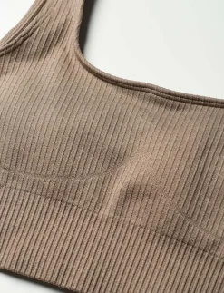 Espresso Ribbed Seamless Bra - Sport BH:ar