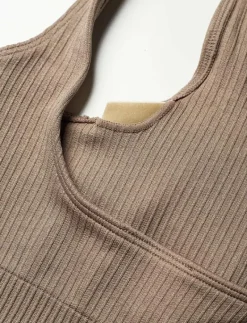Espresso Ribbed Seamless Bra - Sport BH:ar