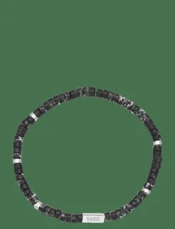 Evolution - Slim bracelet with black beads - Armband