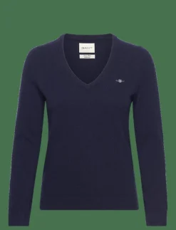 EXTRAFINE LAMBSWOOL BLEND V-NECK - Stickat