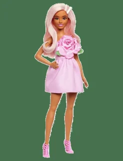 Fashionistas Doll #238 in Strapless Rose Dress, Pink Hair with Barrette Accessory - Dockor