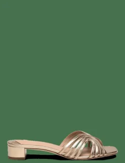 Fay Metallic Leather Multistrap Sandal - Platta mules