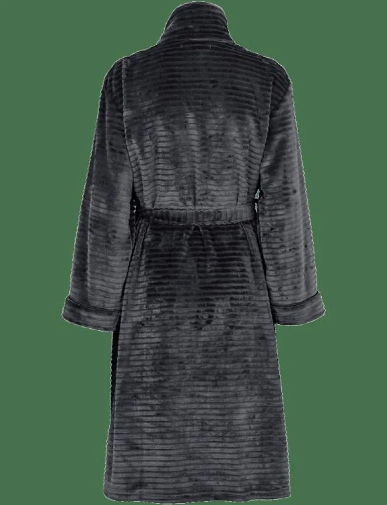 Fine fleece robe w. zipper - Morgonrock