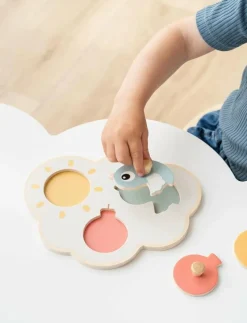 First peg puzzle Happy clouds Colour mix - Träpussel