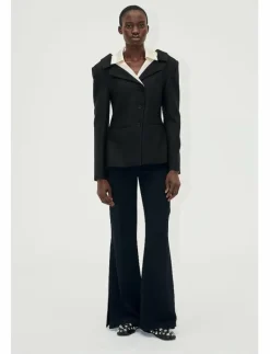 Flared Long Pants, 2273 Crepe - Kostymbyxor