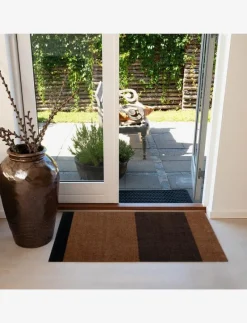Floormat/carpet cognac stripes 67x120 cm - Badrumsmatta