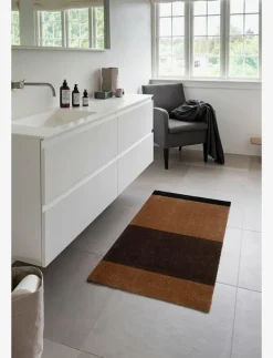 Floormat/carpet cognac stripes 67x120 cm - Badrumsmatta