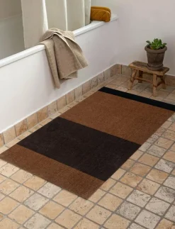 Floormat/carpet cognac stripes 67x120 cm - Badrumsmatta