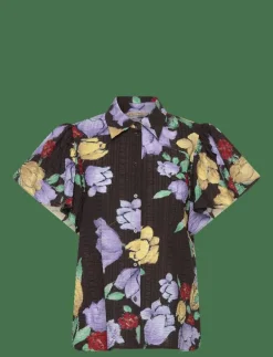 Flowered Cotton Top - Kortärmade skjortor