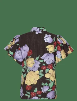 Flowered Cotton Top - Kortärmade skjortor