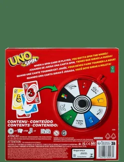 Games UNO Spin Card Game for Kid, Adult & Family Nights, Classic Play with Spinner - Kortspel