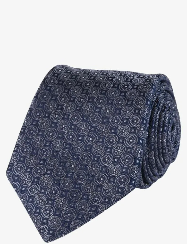 Geometric Pattern Silk Tie - Slipsar