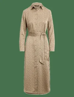 Geo-Print Satin Charmeuse Shirtdress - Midiklänningar