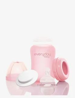 Glass Baby Bottle Healthy + Rose Pink 150ml - Nappflaskor