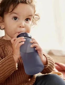 Glass Baby Bottle Heat Sensing Healthy + Blueberry 240ml - Nappflaskor