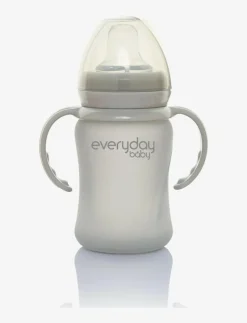 Glass Sippy Cup Healthy + Quiet Grey - Nappflaskor