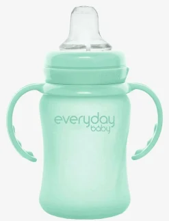 Glass Sippy Cup Healthy + Mint Green - Nappflaskor