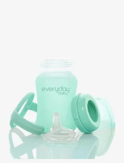 Glass Sippy Cup Healthy + Mint Green - Nappflaskor