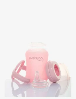 Glass Sippy Cup Healthy + Rose Pink - Nappflaskor