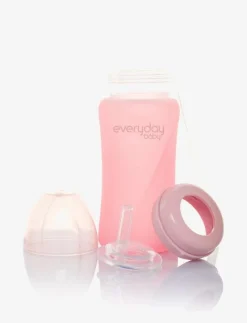 Glass Straw Bottle Healthy + Rose Pink - Nappflaskor