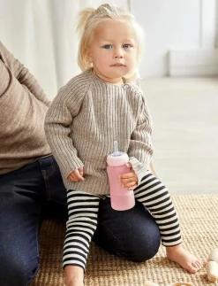 Glass Straw Bottle Healthy + Rose Pink - Nappflaskor