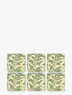 Glasunderlägg Willow Bough Green 6-p - Serveringstillbehör