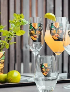Golden Butterfly Vinglas - Vitvinsglas