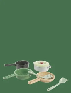 GREEN BEAN POT-SIEVE-PAN 7 PCS - Tillbehör till leksakskök