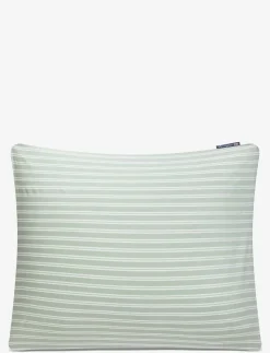 Green/White Striped Cotton Poplin Pillowcase - Örngott