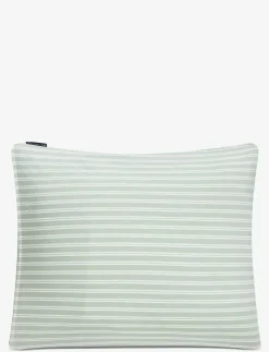 Green/White Striped Cotton Poplin Pillowcase - Örngott