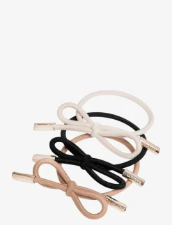 Hair Tie Bow Metal Plain 3-Pack - Hårsnoddar