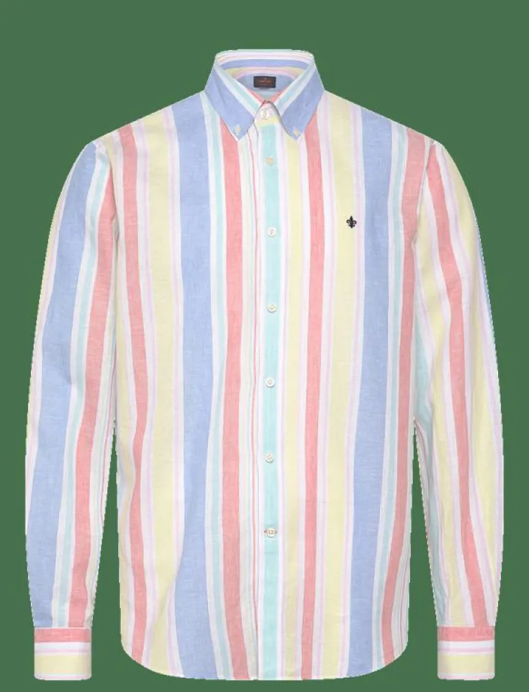 Happy Linen Stripe Shirt-Classic Fit - Randiga skjortor
