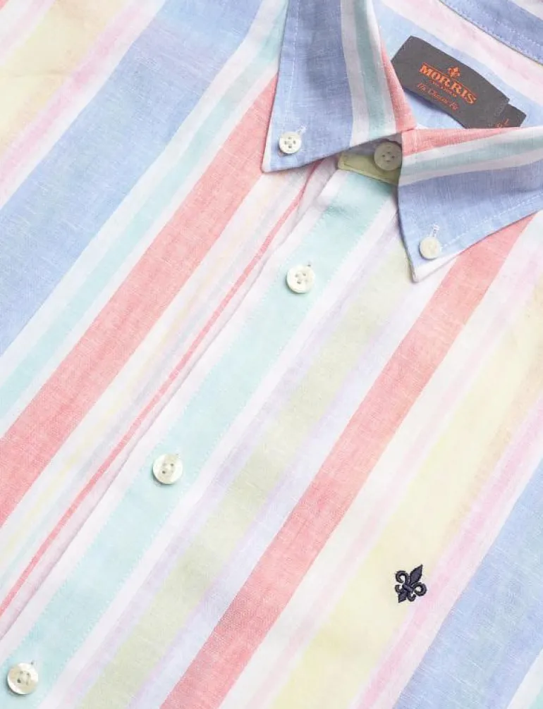 Happy Linen Stripe Shirt-Classic Fit - Randiga skjortor