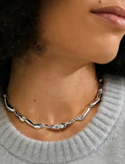 HARRISON necklace silver-plated - Statementhalsband