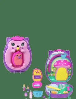 Hedgehog Mom & Baby Purse Playset with 2 Dolls & 16 Accessories Including Pets - Lekset