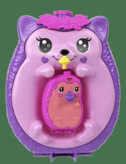 Hedgehog Mom & Baby Purse Playset with 2 Dolls & 16 Accessories Including Pets - Lekset