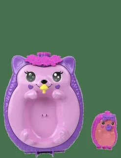 Hedgehog Mom & Baby Purse Playset with 2 Dolls & 16 Accessories Including Pets - Lekset